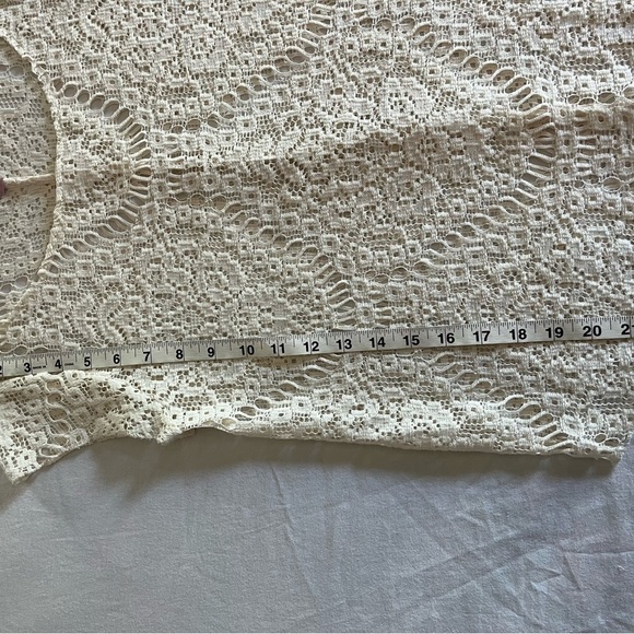 Calypso St. Barth Cream Lace Cap Sleeve Cotton Blend Redortwear Blouse Sz Sm EUC - Picture 11 of 13